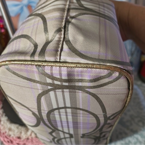 Coach Beige, Gold and Purple Hobo Bag - Picture 5 of 9